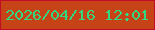 文字の大きさ：2、枠の色：c30b27、背景の色：c54316、文字の色：32d880 無料ブログパーツのブログ時計