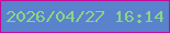 文字の大きさ：4、枠の色：c30b97、背景の色：5b82cc、文字の色：88d684 無料ブログパーツのブログ時計