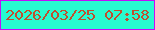 文字の大きさ：3、枠の色：c30df9、背景の色：27fbd0、文字の色：bf4f2f 無料ブログパーツのブログ時計