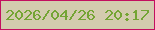 文字の大きさ：3、枠の色：c30f5f、背景の色：d3cbae、文字の色：74a434 無料ブログパーツのブログ時計