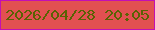 文字の大きさ：1、枠の色：c30fb4、背景の色：e25051、文字の色：5a6203 無料ブログパーツのブログ時計