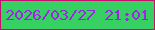 文字の大きさ：5、枠の色：c3116d、背景の色：36d162、文字の色：9f25e2 無料ブログパーツのブログ時計