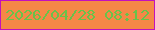 文字の大きさ：5、枠の色：c311bd、背景の色：f58847、文字の色：69c24a 無料ブログパーツのブログ時計