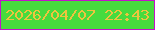文字の大きさ：2、枠の色：c312cb、背景の色：47db3e、文字の色：eec43e 無料ブログパーツのブログ時計