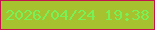 文字の大きさ：5、枠の色：c3144d、背景の色：a7c22f、文字の色：77f156 無料ブログパーツのブログ時計