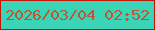 文字の大きさ：2、枠の色：c31506、背景の色：3cd4b6、文字の色：bb5833 無料ブログパーツのブログ時計