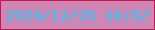 文字の大きさ：3、枠の色：c31653、背景の色：ce87b5、文字の色：26cbf9 無料ブログパーツのブログ時計