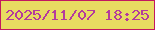 文字の大きさ：2、枠の色：c31860、背景の色：e8dc61、文字の色：b43a9d 無料ブログパーツのブログ時計
