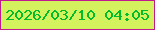 文字の大きさ：4、枠の色：c31990、背景の色：d4f25d、文字の色：02bc2c 無料ブログパーツのブログ時計