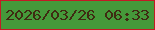 文字の大きさ：5、枠の色：c31a25、背景の色：45993a、文字の色：3f2b12 無料ブログパーツのブログ時計