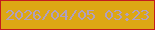 文字の大きさ：2、枠の色：c31b1e、背景の色：dda714、文字の色：b09fbf 無料ブログパーツのブログ時計