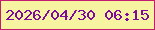 文字の大きさ：3、枠の色：c31b70、背景の色：f6f4a0、文字の色：7d0c9c 無料ブログパーツのブログ時計