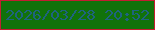 文字の大きさ：4、枠の色：c31d31、背景の色：11720a、文字の色：1e637f 無料ブログパーツのブログ時計