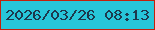 文字の大きさ：1、枠の色：c3200b、背景の色：27c6d9、文字の色：1d394d 無料ブログパーツのブログ時計