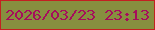 文字の大きさ：3、枠の色：c32021、背景の色：878f3f、文字の色：a60d5c 無料ブログパーツのブログ時計