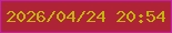 文字の大きさ：2、枠の色：c320ab、背景の色：ae2436、文字の色：c1b609 無料ブログパーツのブログ時計