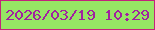 文字の大きさ：3、枠の色：c3237b、背景の色：96e664、文字の色：a120a0 無料ブログパーツのブログ時計