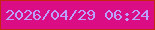 文字の大きさ：5、枠の色：c32910、背景の色：db0d84、文字の色：bba1fb 無料ブログパーツのブログ時計