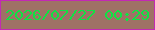 文字の大きさ：5、枠の色：c329b4、背景の色：9f7166、文字の色：0fe343 無料ブログパーツのブログ時計