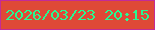 文字の大きさ：4、枠の色：c32b98、背景の色：df4937、文字の色：26fa92 無料ブログパーツのブログ時計