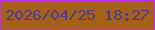文字の大きさ：3、枠の色：c32bfe、背景の色：a56019、文字の色：4f3c94 無料ブログパーツのブログ時計