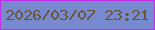 文字の大きさ：2、枠の色：c32ce5、背景の色：778ad0、文字の色：6a5636 無料ブログパーツのブログ時計