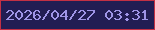 文字の大きさ：1、枠の色：c33044、背景の色：221d53、文字の色：9f95e7 無料ブログパーツのブログ時計