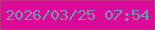 文字の大きさ：2、枠の色：c3307e、背景の色：db099a、文字の色：7698ac 無料ブログパーツのブログ時計