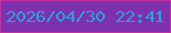 文字の大きさ：2、枠の色：c3309c、背景の色：7d31ae、文字の色：2c9fe0 無料ブログパーツのブログ時計