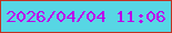 文字の大きさ：1、枠の色：c33120、背景の色：57d6e4、文字の色：bb02eb 無料ブログパーツのブログ時計