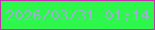 文字の大きさ：4、枠の色：c331af、背景の色：2df74a、文字の色：97b3cc 無料ブログパーツのブログ時計