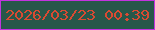 文字の大きさ：3、枠の色：c333df、背景の色：27574a、文字の色：d94a32 無料ブログパーツのブログ時計