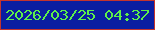 文字の大きさ：1、枠の色：c3342d、背景の色：0a1ea1、文字の色：5df04a 無料ブログパーツのブログ時計