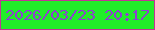 文字の大きさ：5、枠の色：c33496、背景の色：21ed29、文字の色：8e3fd1 無料ブログパーツのブログ時計