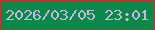 文字の大きさ：5、枠の色：c3352c、背景の色：0c894a、文字の色：c7b9dd 無料ブログパーツのブログ時計
