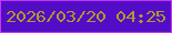 文字の大きさ：1、枠の色：c335f8、背景の色：530dc6、文字の色：ae9a29 無料ブログパーツのブログ時計