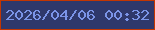 文字の大きさ：2、枠の色：c33602、背景の色：2f386b、文字の色：7b94e7 無料ブログパーツのブログ時計