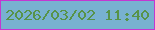 文字の大きさ：5、枠の色：c337d1、背景の色：78b1d0、文字の色：579348 無料ブログパーツのブログ時計