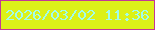 文字の大きさ：5、枠の色：c33896、背景の色：dcf118、文字の色：a2fceb 無料ブログパーツのブログ時計