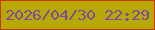 文字の大きさ：3、枠の色：c33a04、背景の色：b8a704、文字の色：7a4d99 無料ブログパーツのブログ時計