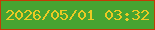 文字の大きさ：5、枠の色：c33b06、背景の色：47a431、文字の色：ecca24 無料ブログパーツのブログ時計