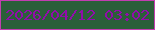 文字の大きさ：2、枠の色：c33db0、背景の色：2b5f39、文字の色：910daa 無料ブログパーツのブログ時計