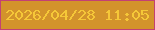 文字の大きさ：4、枠の色：c34073、背景の色：d3932b、文字の色：f5c738 無料ブログパーツのブログ時計