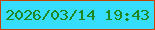 文字の大きさ：1、枠の色：c34404、背景の色：36ddff、文字の色：1f8722 無料ブログパーツのブログ時計