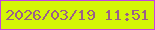 文字の大きさ：1、枠の色：c344e0、背景の色：d4f606、文字の色：9b5f88 無料ブログパーツのブログ時計
