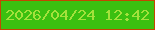 文字の大きさ：4、枠の色：c34601、背景の色：3bc010、文字の色：a4e13c 無料ブログパーツのブログ時計