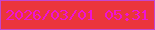 文字の大きさ：1、枠の色：c346cf、背景の色：eb353c、文字の色：ef13d4 無料ブログパーツのブログ時計