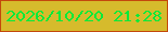 文字の大きさ：3、枠の色：c3480b、背景の色：d6bb2c、文字の色：07ea39 無料ブログパーツのブログ時計