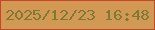 文字の大きさ：3、枠の色：c34829、背景の色：d29955、文字の色：7f7935 無料ブログパーツのブログ時計