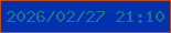 文字の大きさ：2、枠の色：c34b10、背景の色：0231b0、文字の色：20728e 無料ブログパーツのブログ時計